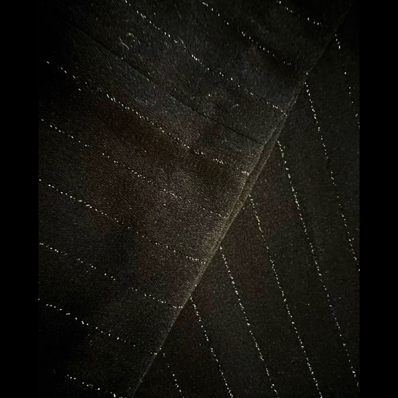 4 seasons retro ‘20’s-30’s fluid black pants large legs & pin silver stripes - Picture 3 of 10